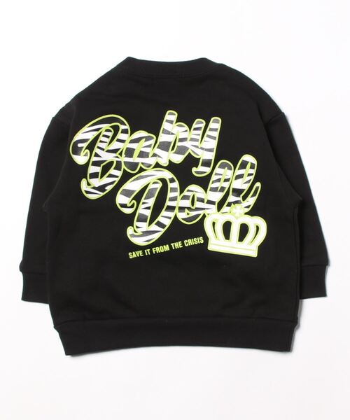 BABYDOLL（ベビードール）の「親子お揃い ゼブラ柄 リブ トレーナー 8965K（スウェット・キッズ・ブラック/ピンク系その他7/グリーン/パープル・90cm/150cm/100cm/120cm/110cm/130cm/140cm/80ｃｍ）」の5枚目の写真