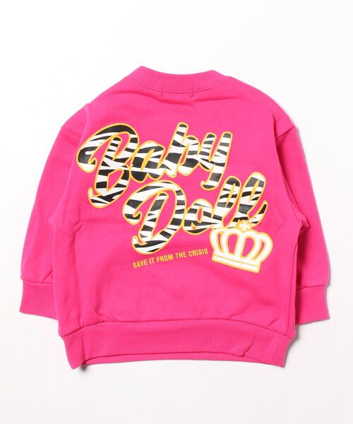 BABYDOLL（ベビードール）の「親子お揃い ゼブラ柄 リブ トレーナー 8965K（スウェット・キッズ・ブラック/ピンク系その他7/グリーン/パープル・90cm/150cm/100cm/120cm/110cm/130cm/140cm/80ｃｍ）」の6枚目の写真