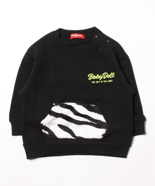 BABYDOLL（ベビードール）の「親子お揃い ゼブラ柄 リブ トレーナー 8965K（スウェット・キッズ・ブラック/ピンク系その他7/グリーン/パープル・90cm/150cm/100cm/120cm/110cm/130cm/140cm/80ｃｍ）」の7枚目の写真