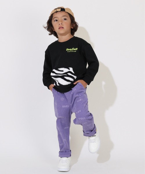 BABYDOLL（ベビードール）の「親子お揃い ゼブラ柄 リブ トレーナー 8965K（スウェット・キッズ・ブラック/ピンク系その他7/グリーン/パープル・90cm/150cm/100cm/120cm/110cm/130cm/140cm/80ｃｍ）」の12枚目の写真