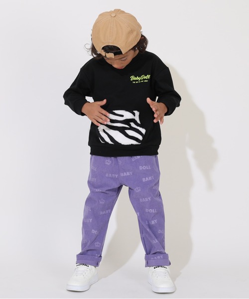 BABYDOLL（ベビードール）の「親子お揃い ゼブラ柄 リブ トレーナー 8965K（スウェット・キッズ・ブラック/ピンク系その他7/グリーン/パープル・90cm/150cm/100cm/120cm/110cm/130cm/140cm/80ｃｍ）」の13枚目の写真
