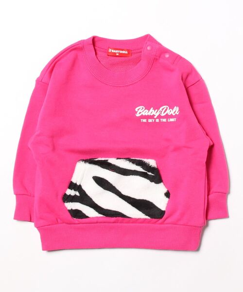 BABYDOLL（ベビードール）の「親子お揃い ゼブラ柄 リブ トレーナー 8965K（スウェット・キッズ・ブラック/ピンク系その他7/グリーン/パープル・90cm/150cm/100cm/120cm/110cm/130cm/140cm/80ｃｍ）」の14枚目の写真