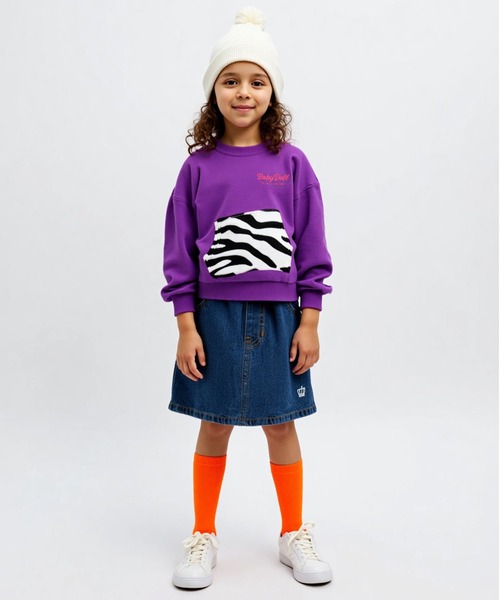 BABYDOLL（ベビードール）の「親子お揃い ゼブラ柄 リブ トレーナー 8965K（スウェット・キッズ・ブラック/ピンク系その他7/グリーン/パープル・90cm/150cm/100cm/120cm/110cm/130cm/140cm/80ｃｍ）」の18枚目の写真