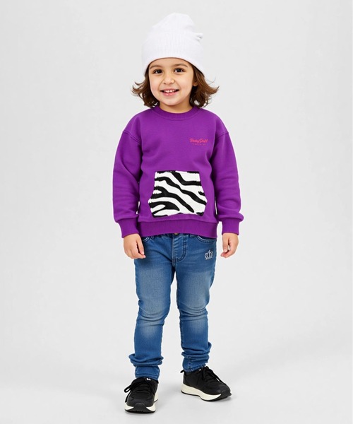 BABYDOLL（ベビードール）の「親子お揃い ゼブラ柄 リブ トレーナー 8965K（スウェット・キッズ・ブラック/ピンク系その他7/グリーン/パープル・90cm/150cm/100cm/120cm/110cm/130cm/140cm/80ｃｍ）」の19枚目の写真