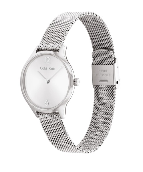 Calvin Klein（カルバン・クライン）の「「Calvin Klein/カルバンクライン」タイムレス - 28MM シルバー サンレイ ダイヤル メッシュ（アナログ腕時計・レディース・シルバー・28mm）」の4枚目の写真