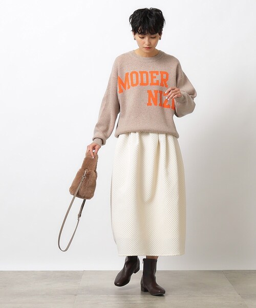 OPAQUE.CLIP(オペークドットクリップ)の「◆ロゴジャカードニット【洗える】(ニット/セーター・レディース・ベージュ/ブルー系その他/ホワイト系・38/40)」の21枚目の写真