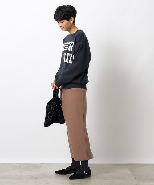 OPAQUE.CLIP(オペークドットクリップ)の「◆ロゴジャカードニット【洗える】(ニット/セーター・レディース・ベージュ/ブルー系その他/ホワイト系・38/40)」の7枚目の写真