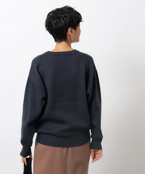 OPAQUE.CLIP(オペークドットクリップ)の「◆ロゴジャカードニット【洗える】(ニット/セーター・レディース・ベージュ/ブルー系その他/ホワイト系・38/40)」の8枚目の写真