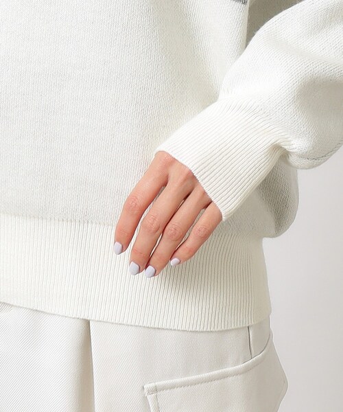 OPAQUE.CLIP(オペークドットクリップ)の「◆ロゴジャカードニット【洗える】(ニット/セーター・レディース・ベージュ/ブルー系その他/ホワイト系・38/40)」の16枚目の写真