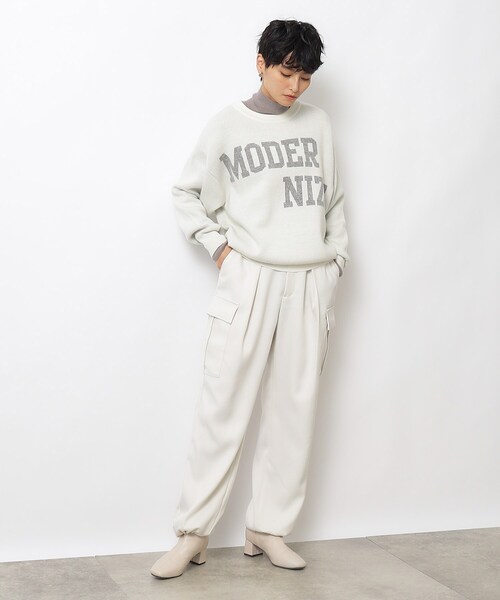 OPAQUE.CLIP(オペークドットクリップ)の「◆ロゴジャカードニット【洗える】(ニット/セーター・レディース・ベージュ/ブルー系その他/ホワイト系・38/40)」の20枚目の写真