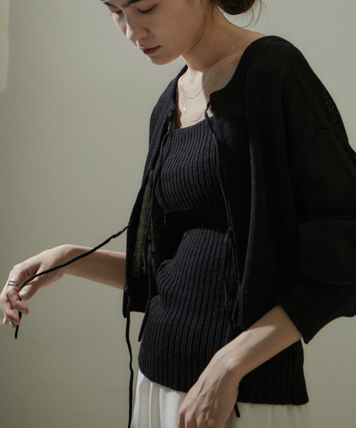 SALON adam et rope'（サロン アダム エ ロペ）の「クロップド2WAYプルオーバー/カーディガン（ニット/セーター・レディース・ホワイト/ブラック/ワイン・FREE）」の3枚目の写真
