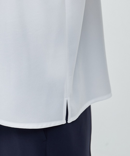 ROPE'（ロペ）の「トリアセテート フロントタックブラウス【セレモニー/通勤対応】【洗える】（シャツ/ブラウス・レディース・ホワイト/ネイビー・FREE）」の14枚目の写真