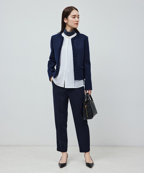 ROPE'（ロペ）の「トリアセテート フロントタックブラウス【セレモニー/通勤対応】【洗える】（シャツ/ブラウス・レディース・ホワイト/ネイビー・FREE）」の18枚目の写真