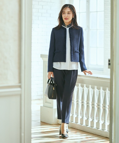 ROPE'（ロペ）の「トリアセテート フロントタックブラウス【セレモニー/通勤対応】【洗える】（シャツ/ブラウス・レディース・ホワイト/ネイビー・FREE）」の21枚目の写真