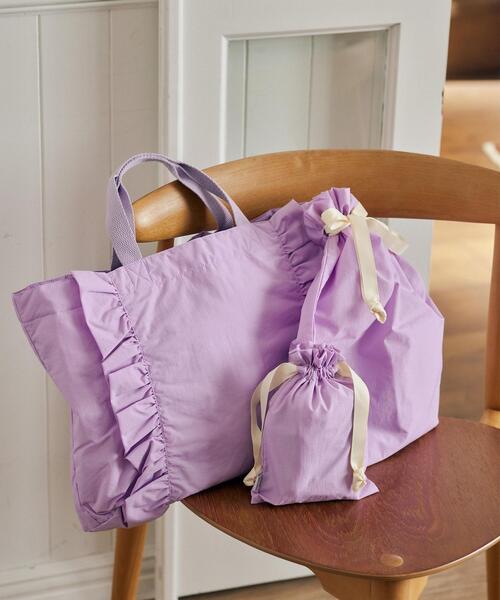 green label relaxing（グリーンレーベルリラクシング）の「GLR 巾着（L）（エコバッグ/サブバッグ・キッズ・ネイビー/ライラック・FREE）」の3枚目の写真