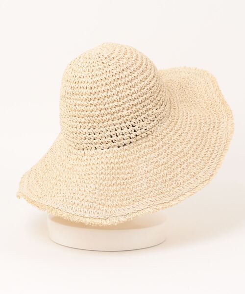 polka polka（ポルカポルカ）の「polka polka / ポルカポルカ ツバ広 フリンジ ペーパーハット 434 28412 SDI（キャップ・レディース・ベージュ/ナチュラル・FREE）」の7枚目の写真