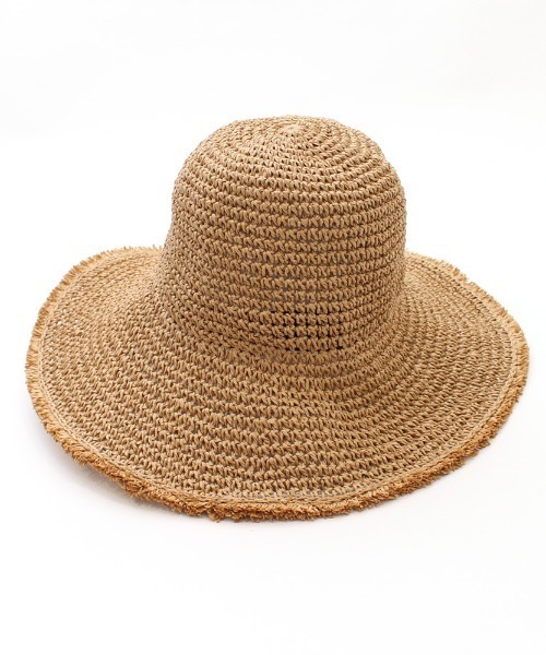 polka polka（ポルカポルカ）の「polka polka / ポルカポルカ ツバ広 フリンジ ペーパーハット 434 28412 SDI（キャップ・レディース・ベージュ/ナチュラル・FREE）」の4枚目の写真