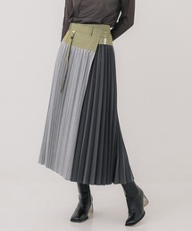 PUBLIC TOKYO | コンビプリーツスカート(スカート)