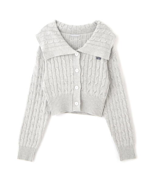 JILL by JILL STUART（ジルバイジルスチュアート）の「◇コットンブレンドケーブルニット ボタン（ニット/セーター・レディース・グレー/ホワイト/ブルー/ネイビー・FREE）」の12枚目の写真