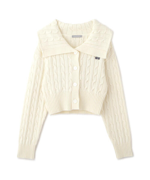 JILL by JILL STUART（ジルバイジルスチュアート）の「◇コットンブレンドケーブルニット ボタン（ニット/セーター・レディース・グレー/ホワイト/ブルー/ネイビー・FREE）」の21枚目の写真