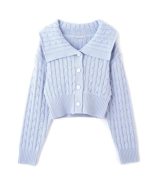セール】◇コットンブレンドケーブルニット ボタン（ニット/セーター