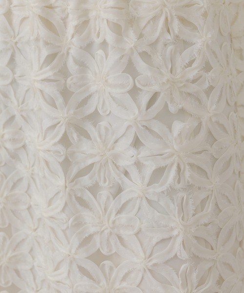 Kastane（カスタネ）の「【WEB限定/ウエストゴム/ペチコート付き】フラワーシアースカート（スカート・レディース・ブラック/アイボリー・FREE）」の6枚目の写真