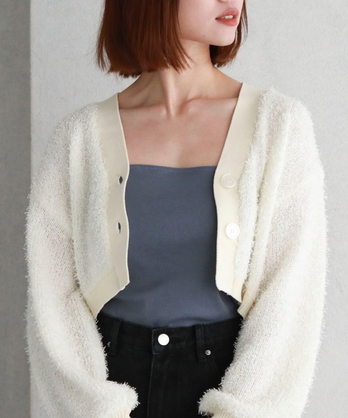 archives（アルシーヴ）の「ラメカールヤーンクロップドニット