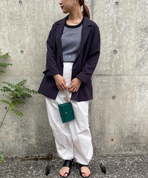 Healthknit（ヘルスニット）の「【LEE 6月号掲載】[HEALTHKNIT/ヘルスニット] 別注 ワッフルボーダー ノースリーブカットソー（Tシャツ/カットソー・レディース・ブラック/グリーン/レッド/ホワイト・F）」の17枚目の写真