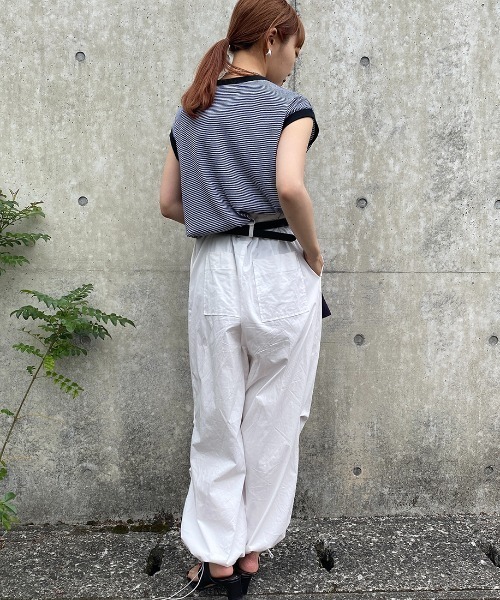 Healthknit（ヘルスニット）の「【LEE 6月号掲載】[HEALTHKNIT/ヘルスニット] 別注 ワッフルボーダー ノースリーブカットソー（Tシャツ/カットソー・レディース・ブラック/グリーン/レッド/ホワイト・F）」の14枚目の写真