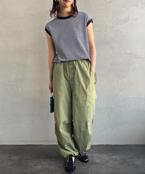 Healthknit（ヘルスニット）の「【LEE 6月号掲載】[HEALTHKNIT/ヘルスニット] 別注 ワッフルボーダー ノースリーブカットソー（Tシャツ/カットソー・レディース・ブラック/グリーン/レッド/ホワイト・F）」の20枚目の写真