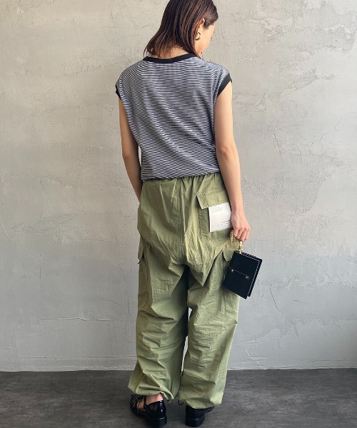 Healthknit（ヘルスニット）の「【LEE 6月号掲載】[HEALTHKNIT/ヘルスニット] 別注 ワッフルボーダー ノースリーブカットソー（Tシャツ/カットソー・レディース・ブラック/グリーン/レッド/ホワイト・F）」の21枚目の写真