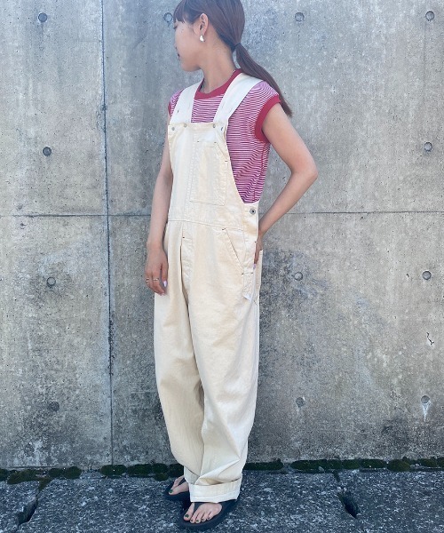 Healthknit（ヘルスニット）の「【LEE 6月号掲載】[HEALTHKNIT/ヘルスニット] 別注 ワッフルボーダー ノースリーブカットソー（Tシャツ/カットソー・レディース・ブラック/グリーン/レッド/ホワイト・F）」の9枚目の写真