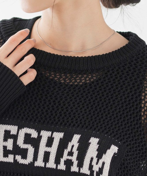 WEGO（ウィゴー）の「WEGO/ロゴメッシュジャガードニット（ニット/セーター・レディース・ブラック/オフホワイト/その他1・FREE）」の6枚目の写真