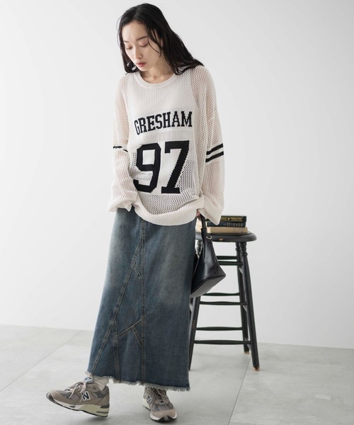 WEGO（ウィゴー）の「WEGO/ロゴメッシュジャガードニット（ニット/セーター・レディース・ブラック/オフホワイト/その他1・FREE）」の21枚目の写真