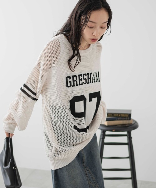 WEGO（ウィゴー）の「WEGO/ロゴメッシュジャガードニット（ニット/セーター・レディース・ブラック/オフホワイト/その他1・FREE）」の19枚目の写真