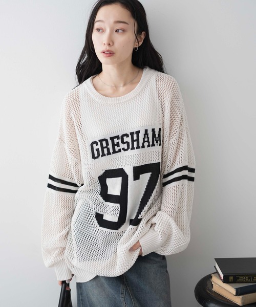 WEGO（ウィゴー）の「WEGO/ロゴメッシュジャガードニット