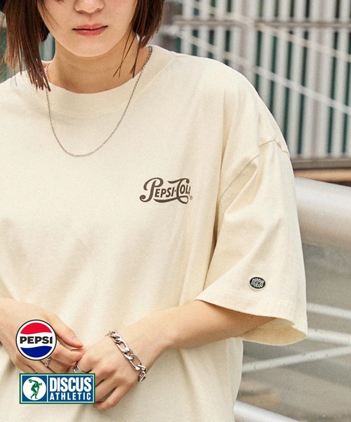 PEPSI（ペプシ）の「【DISCUS ATHLETIC×PEPSI】コラボ ヴィンテージライクプリントデザイン ロゴ刺繍 オーバーサイズ半袖Tシャツ（Tシャツ/カットソー・メンズ・アイボリー系/ホワイト系3/ホワイト系1/ホワイト系2/アイボリー系2/アイボリー系3/ホワイト/アイボリー系1・M/L）」の22枚目の写真