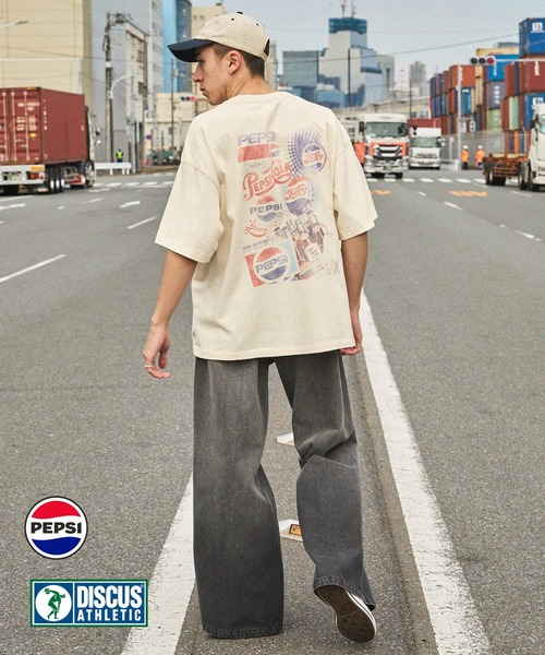 PEPSI（ペプシ）の「【DISCUS ATHLETIC×PEPSI】コラボ ヴィンテージライクプリントデザイン ロゴ刺繍 オーバーサイズ半袖Tシャツ（Tシャツ/カットソー・メンズ・アイボリー系/ホワイト系3/ホワイト系1/ホワイト系2/アイボリー系2/アイボリー系3/ホワイト/アイボリー系1・M/L）」の19枚目の写真