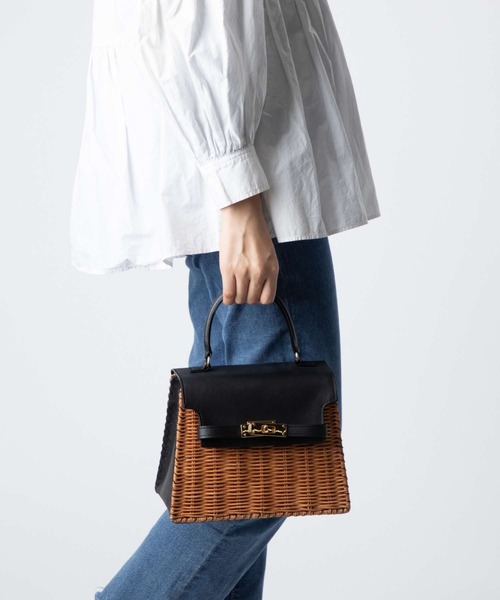 The Bagmati（ザバグマティ）の「BAGMATI LEATHER COMBINATION 2WAY SHOULDER BAG バグマティ レザー使い かごバッグ　ショルダー（ショルダーバッグ・レディース・ブラック・FREE）」の13枚目の写真