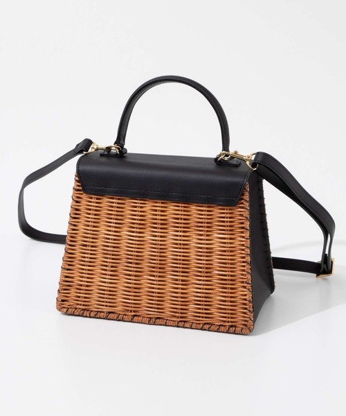 バグマティ BAGMATI 2wayかごバッグ ラタン×レザー レディース 籐