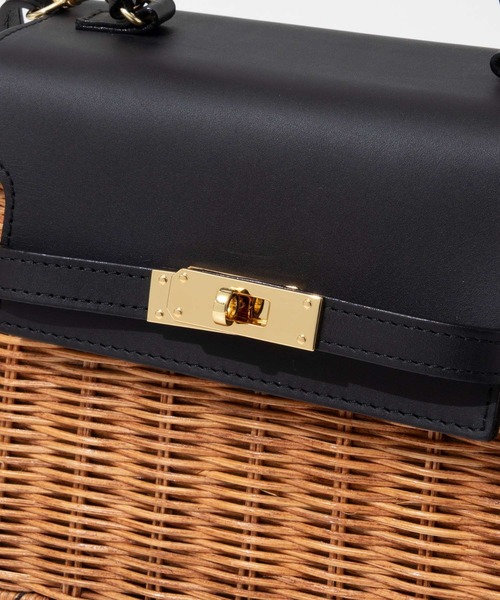 The Bagmati（ザバグマティ）の「BAGMATI LEATHER COMBINATION 2WAY SHOULDER BAG バグマティ レザー使い かごバッグ　ショルダー（ショルダーバッグ・レディース・ブラック・FREE）」の7枚目の写真