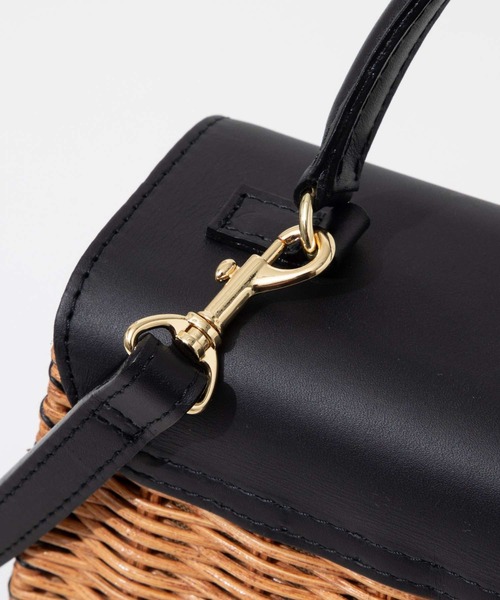 The Bagmati（ザバグマティ）の「BAGMATI LEATHER COMBINATION 2WAY SHOULDER BAG バグマティ レザー使い かごバッグ　ショルダー（ショルダーバッグ・レディース・ブラック・FREE）」の8枚目の写真
