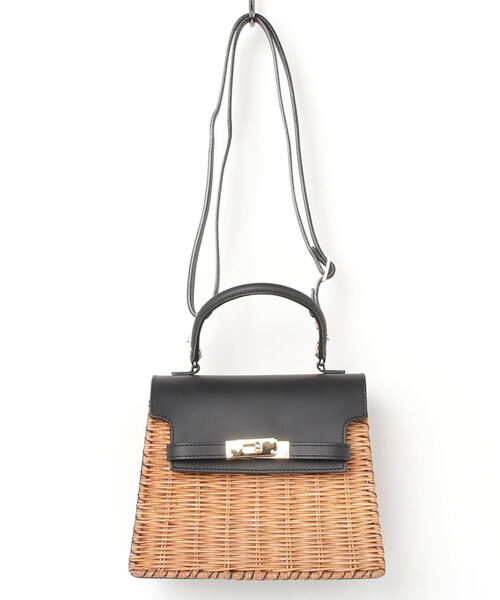The Bagmati（ザバグマティ）の「BAGMATI LEATHER COMBINATION 2WAY SHOULDER BAG バグマティ レザー使い かごバッグ　ショルダー（ショルダーバッグ・レディース・ブラック・FREE）」の5枚目の写真