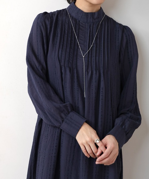 Bou Jeloud（ブージュルード）の「ハイネックシアーストライプワンピース（ワンピース・レディース・ブラック/グリーン/ネイビー・38）」の22枚目の写真