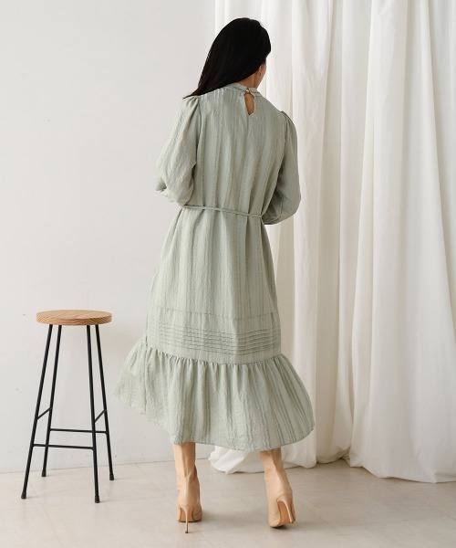 Bou Jeloud（ブージュルード）の「ハイネックシアーストライプワンピース（ワンピース・レディース・ブラック/グリーン/ネイビー・38）」の20枚目の写真