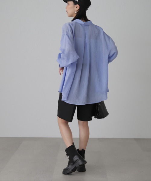 FREE'S MART（フリーズマート）の「シアーストライプオーバーシャツ（シャツ/ブラウス・レディース・ホワイト系その他/ブルー系その他2/ピンク系その他/ブルー系その他・FREE）」の15枚目の写真