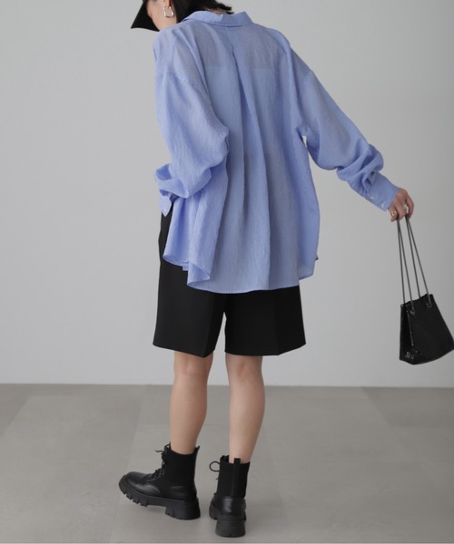 FREE'S MART（フリーズマート）の「シアーストライプオーバーシャツ（シャツ/ブラウス・レディース・ホワイト系その他/ブルー系その他2/ピンク系その他/ブルー系その他・FREE）」の16枚目の写真