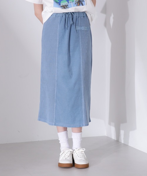 AVIREX（アヴィレックス）の「《直営店限定》FADE WASH WAFFLE DOCKNG SKIRT/フェイドウォッシュ ワッフルドッキングスカート（スカート・レディース・ブラック/サックスブルー/アイボリー・FREE）」の3枚目の写真