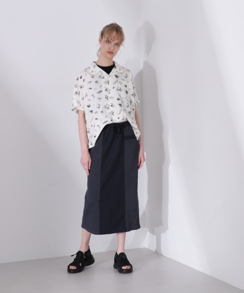 AVIREX（アヴィレックス）の「《直営店限定》FADE WASH WAFFLE DOCKNG SKIRT/フェイドウォッシュ ワッフルドッキングスカート（スカート・レディース・ブラック/サックスブルー/アイボリー・FREE）」の8枚目の写真