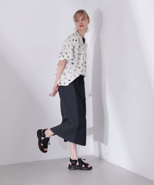 AVIREX（アヴィレックス）の「《直営店限定》FADE WASH WAFFLE DOCKNG SKIRT/フェイドウォッシュ ワッフルドッキングスカート（スカート・レディース・ブラック/サックスブルー/アイボリー・FREE）」の9枚目の写真